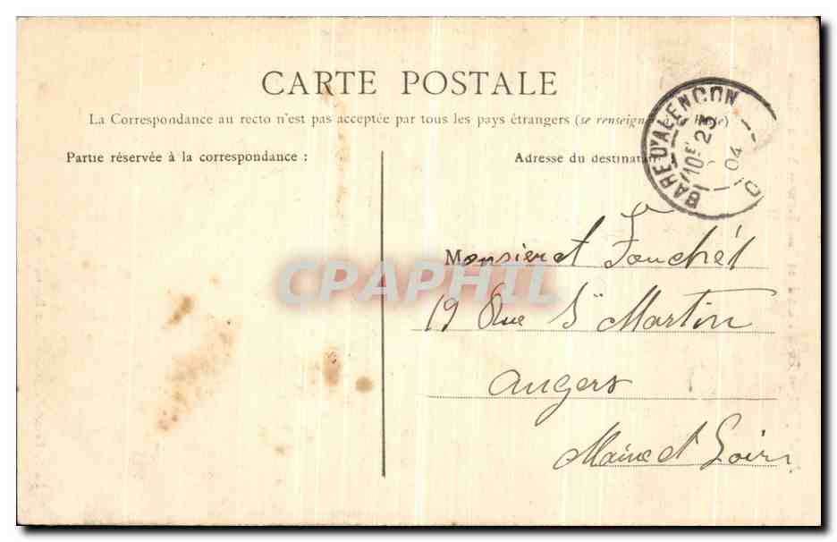 CPA Alencon Porte d entree et Pont Levis Vieux chateau — Rückseite