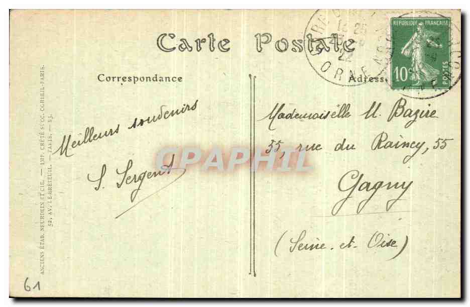 CPA Alencon L Eglise Notre Dame — Verso