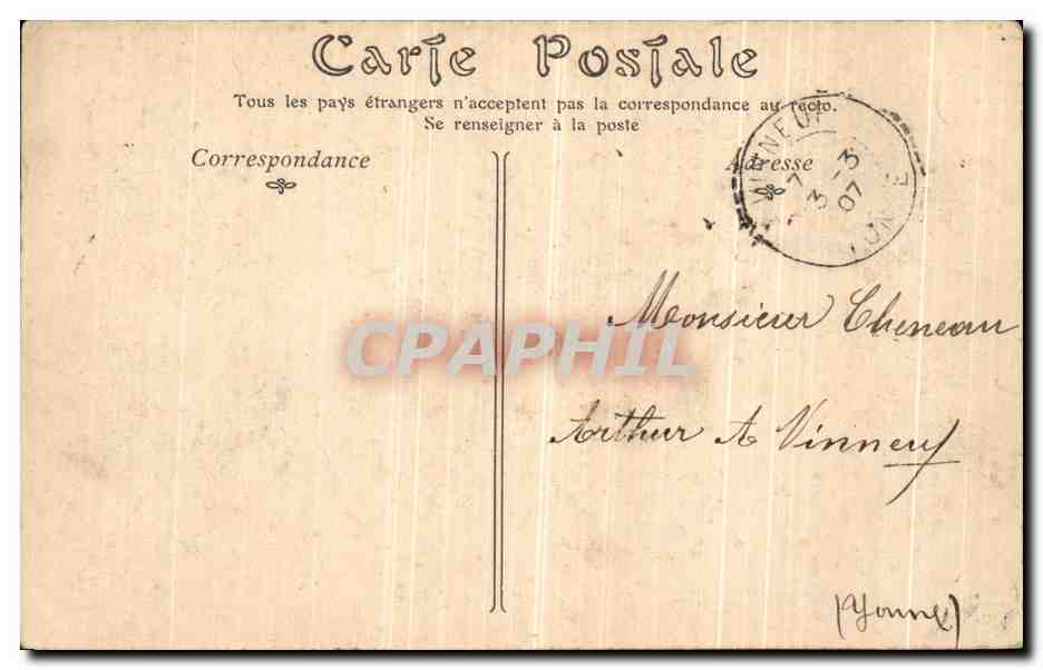 CPA Alencon Le Chateau et le Palais de justice — Rückseite