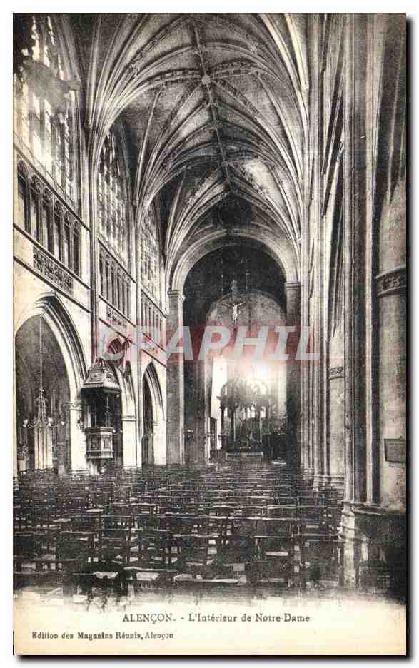 CPA Alencon L Interieur de Notre Dame