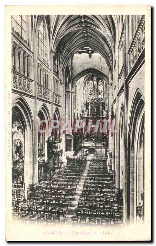 CPA Alencon Eglise St Germain La nef
