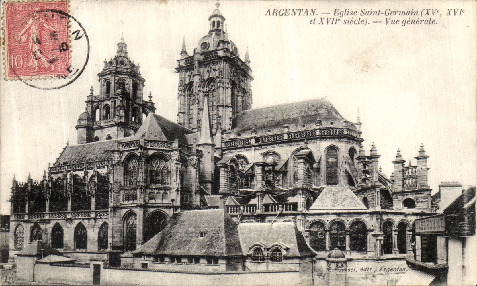 CPA Argentan Abside l Eglise Saint Germain Vue generale
