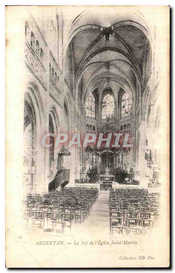 CPA Argentan La Nef de L Eglise Saint Martin
