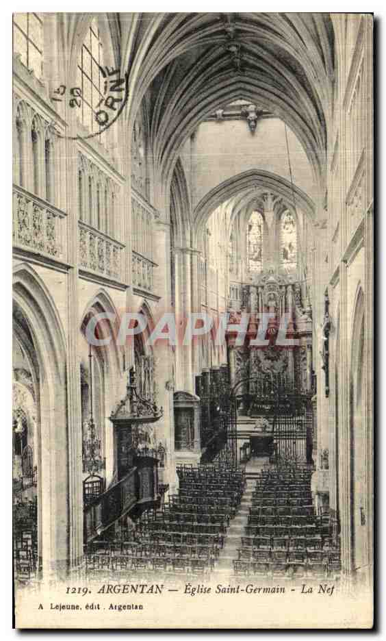 CPA Argentan L Eglise Saint Germain La nef