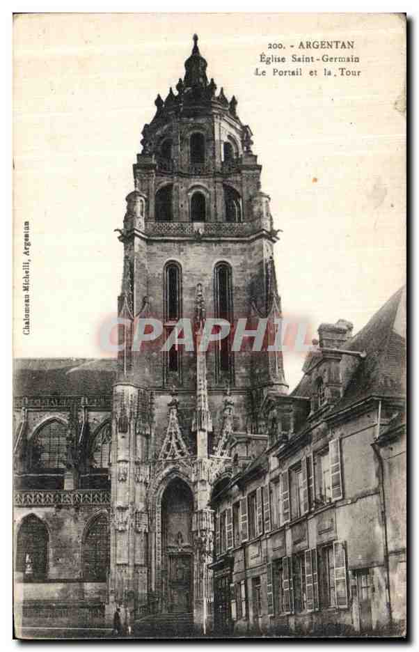CPA Argentan Eglise Saint Germain Le Portail et la Tour