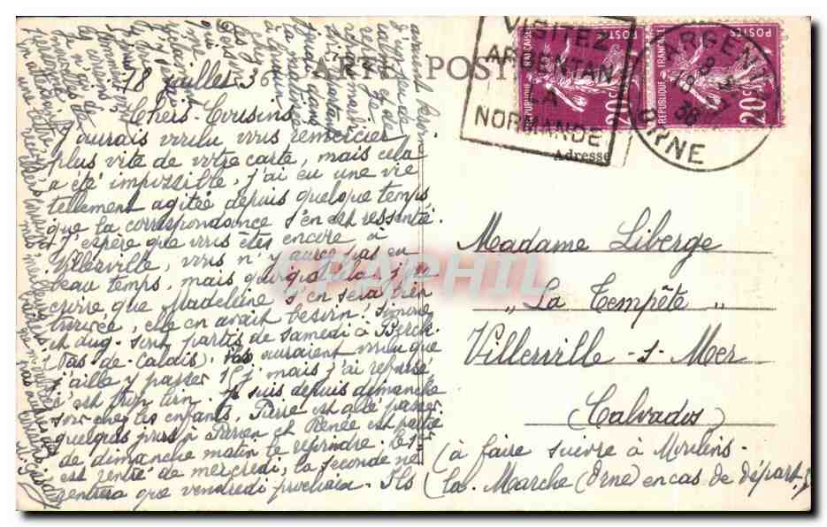 CPA Argentan La Tour Marguerite — Rückseite
