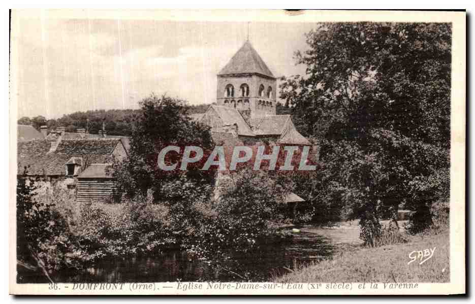 CPA Domfront Eglise Notre Dame sur l Eau et la Varenne