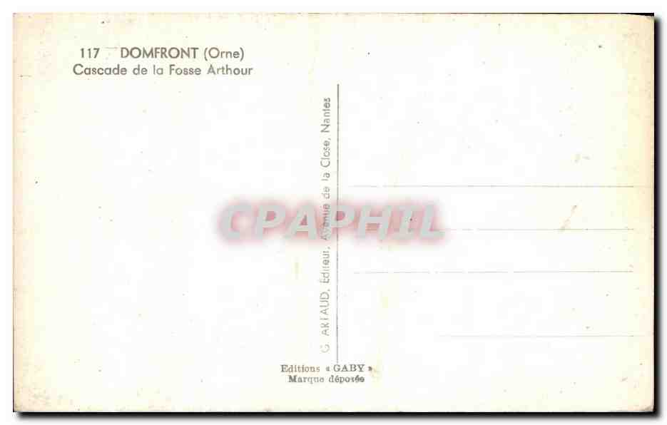 CPA Domfront Cascade de la Fosse Arthour — Rückseite
