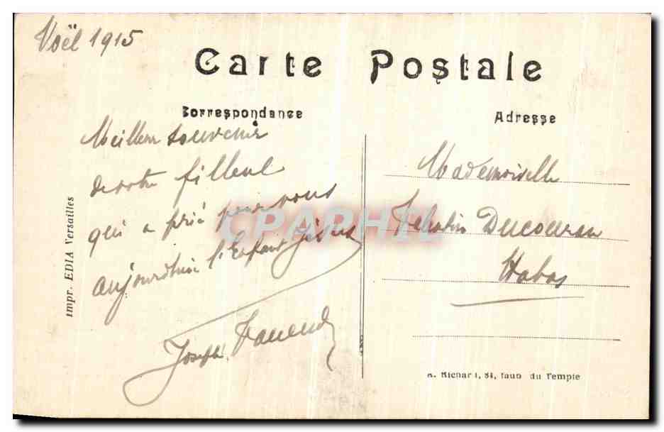 Arras après le premier bombardement — Vue prise de la rue Saint-Géry — A.R. Paris 288 — Rückseite