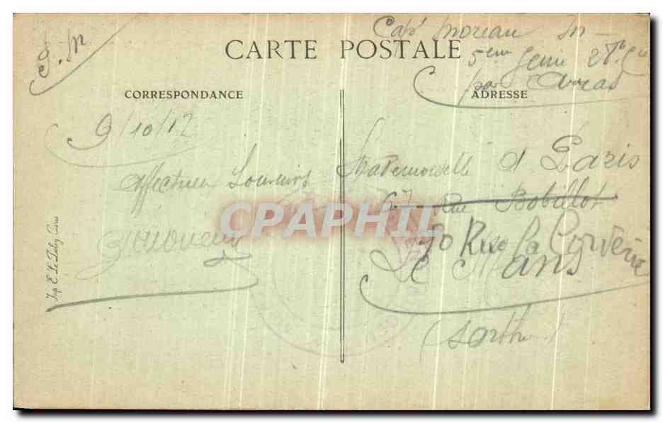Arras — Le Beffroi et L'Hôtel de Ville (Bombardement du 21 Octobre 1914) — E. Ruff — Rückseite