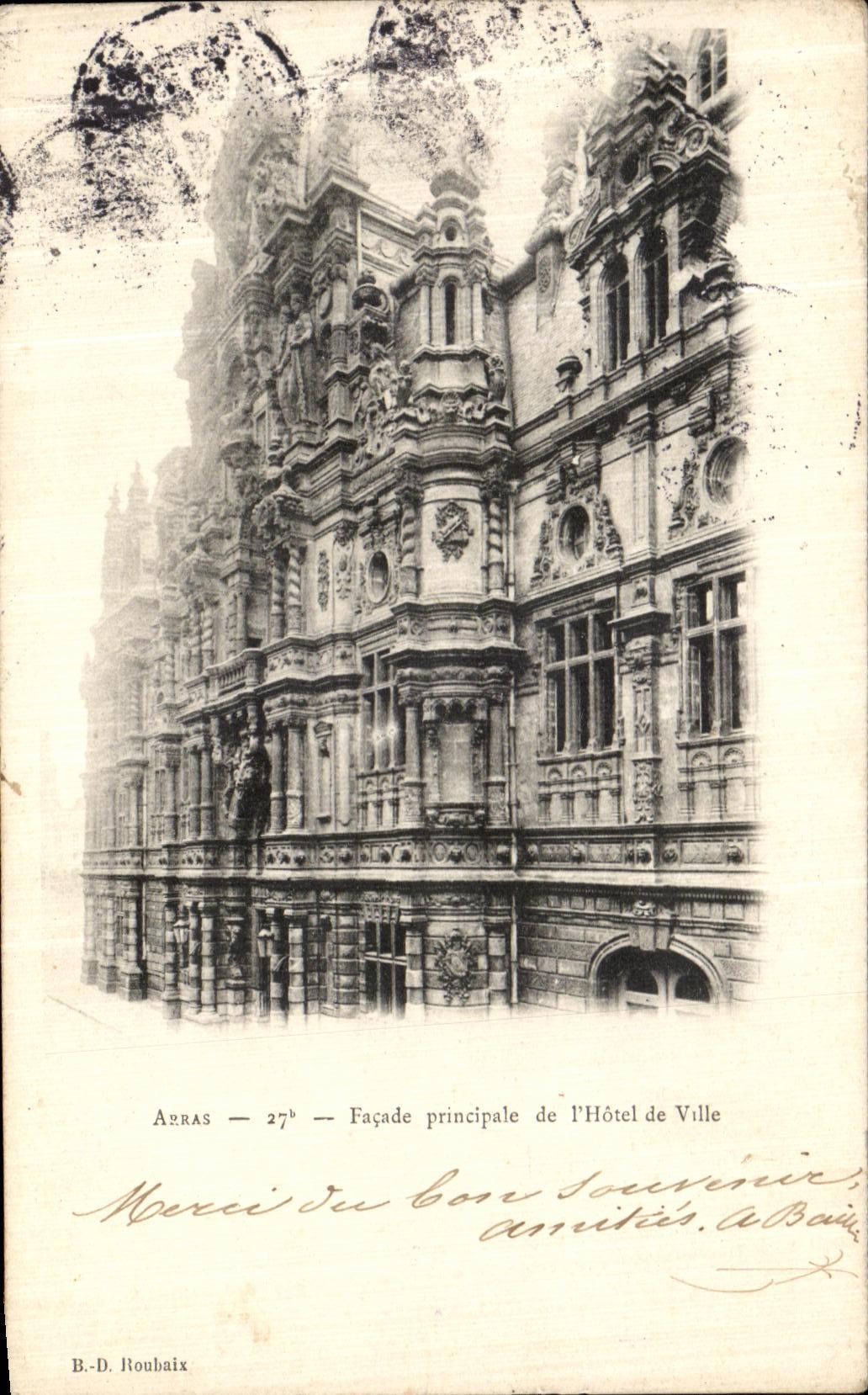 Arras — Façade principale de l'Hôtel de Ville — B.-D. Itoubaix n°27