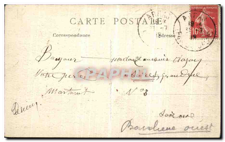 CPA Arras Guerre Les Ruines de la Rue Saint Gery Militaria — Verso