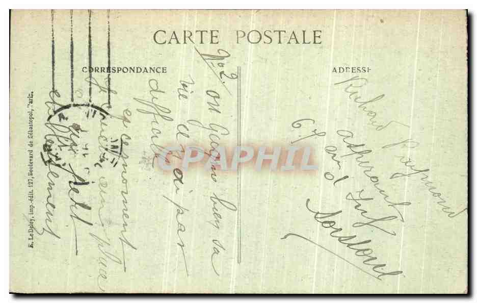 Arras — Le Musée et la Cour de l'ancien Évêché après l'incendie des 5, 6 et 7 juillet 1915 — E. Ruff — Rückseite