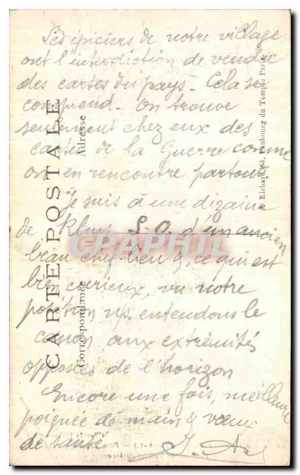 CPA Arras La Grande Guerre Bombardement Incendie de l hotel de ville — Rückseite