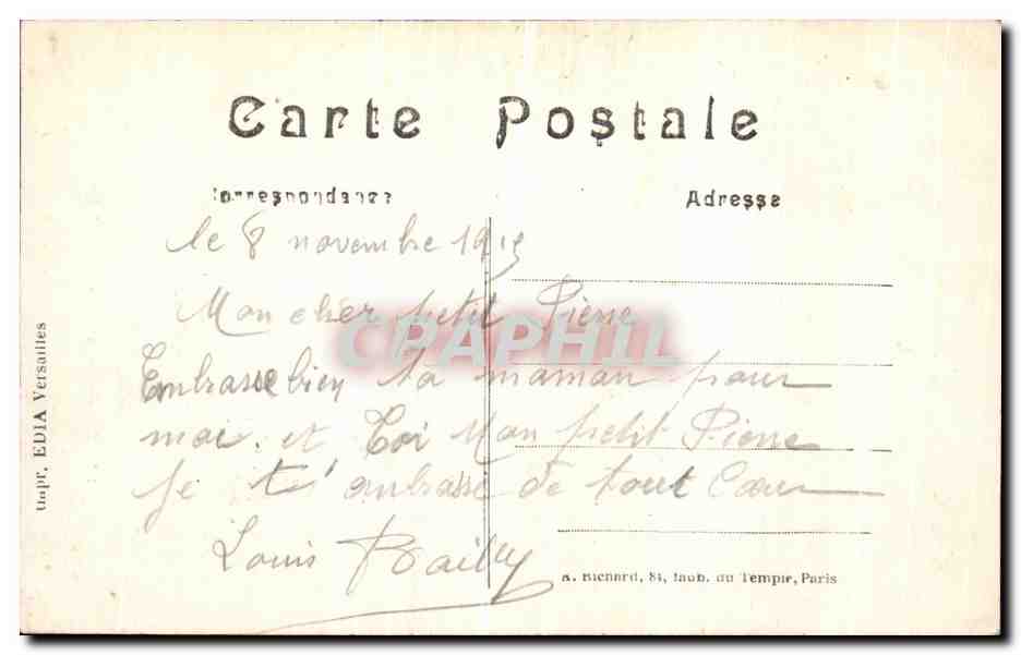 Arras (P.-de-Calais) — Innenansicht der Kathedrale nach dem Bombenangriff — A. R. Paris 281 — Rückseite