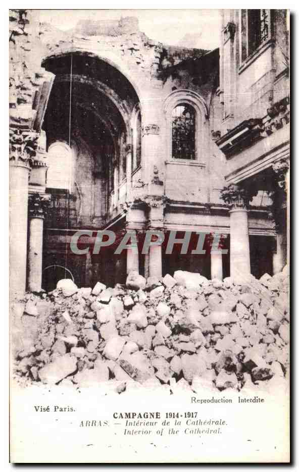 Arras — Intérieur de la Cathédrale — détruit pendant la Campagne 1914-1917