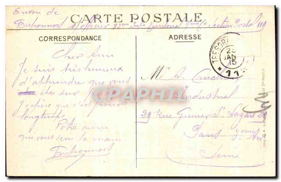 CPA Arras Guerre Hotel de Ville et Boffroi Militaria — Rückseite