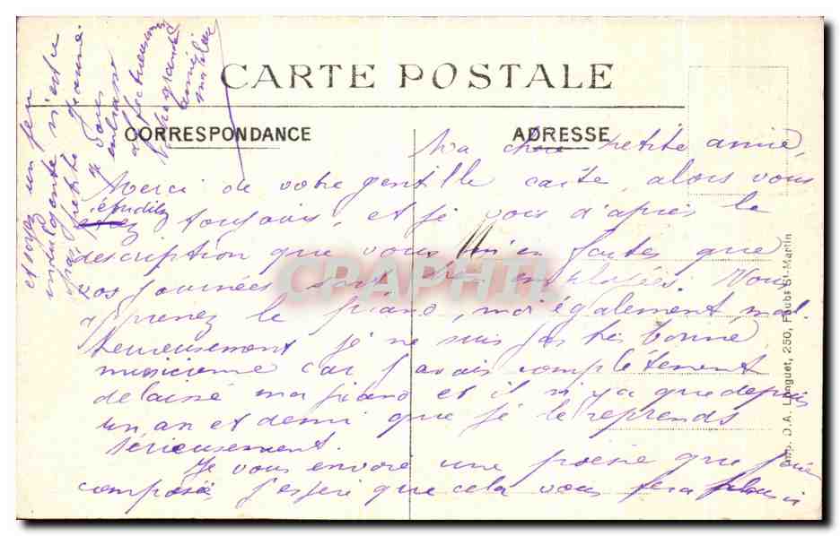 CPA Arras Hotel de ville Militaria — Rückseite