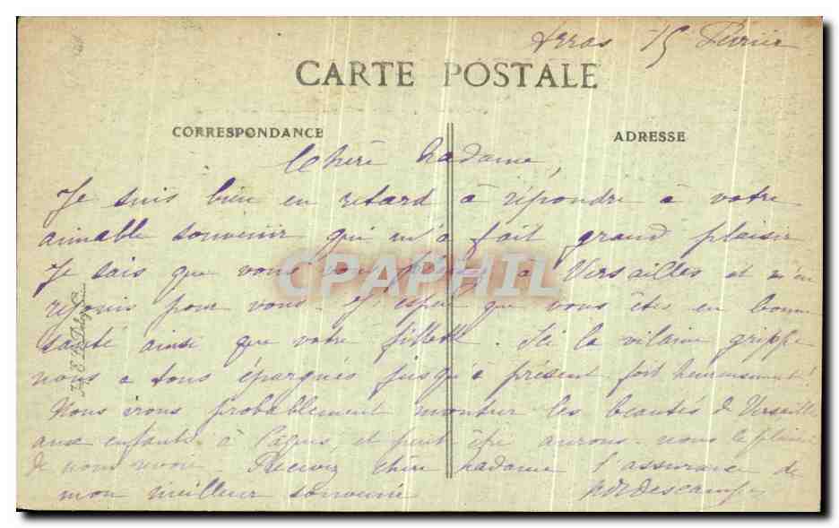 Arras — Rue des Grands Véziers — Bombardements des 6, 7 et 8 Octobre 1914 — E. Ruff — Rückseite
