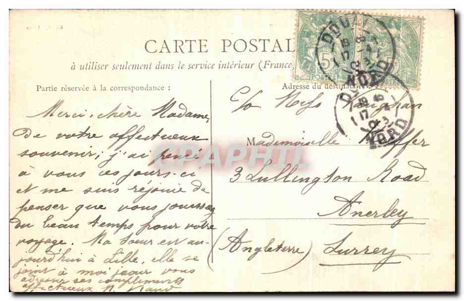 Arras — Un côté de la Grand'Place — Ed. B., Arras — Rückseite