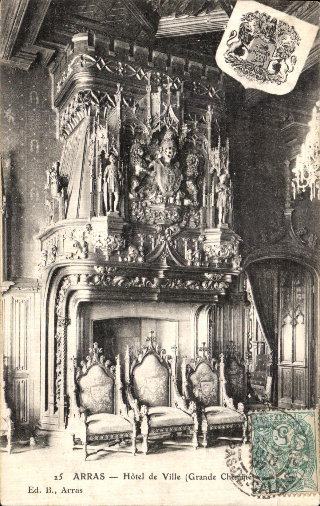 CPA Arras Hotel de Ville Grande cheminee