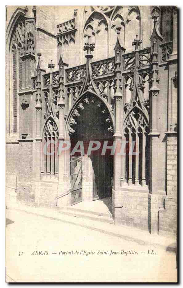 CPA Arras Portail de l Eglise Saint Jean Baptiste 