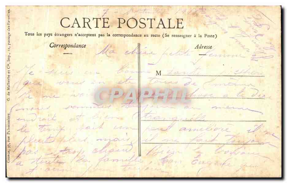 CPA Arras Hotel De Ville D Arras Militaria — Rückseite