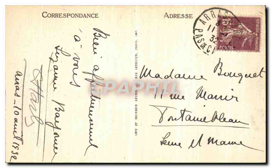 CPA Arras Le Musee et la Cathedrale Jardin botanique — Verso