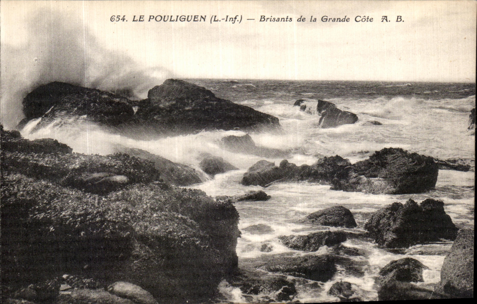 CPA Le Pouliguen Brisants de la Grande Cote