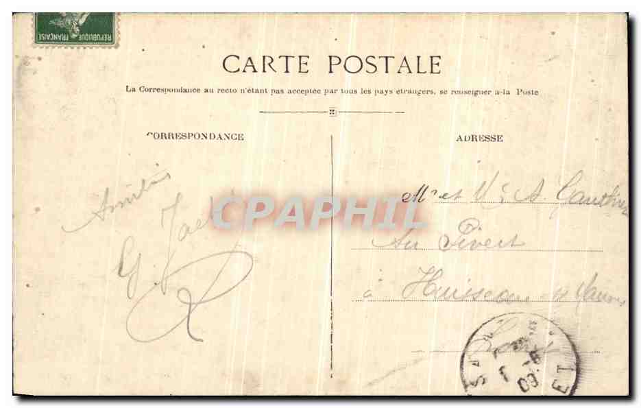 CPA Le Pouliguen Rochers de la Grande Cote — Rückseite