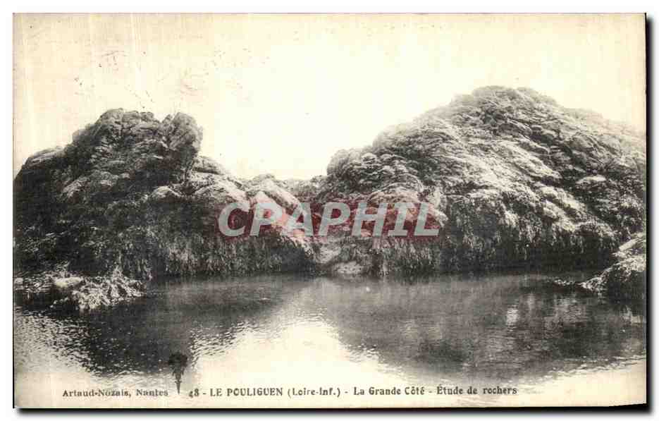 Le Pouliguen (Loire-Inf.) - La Grande Côte - Étude de rochers — Artaud-Nozaïs, Nantes