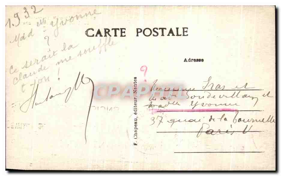 CPA Le Pouliguen Sur La Cote La Roche Percee — Rückseite
