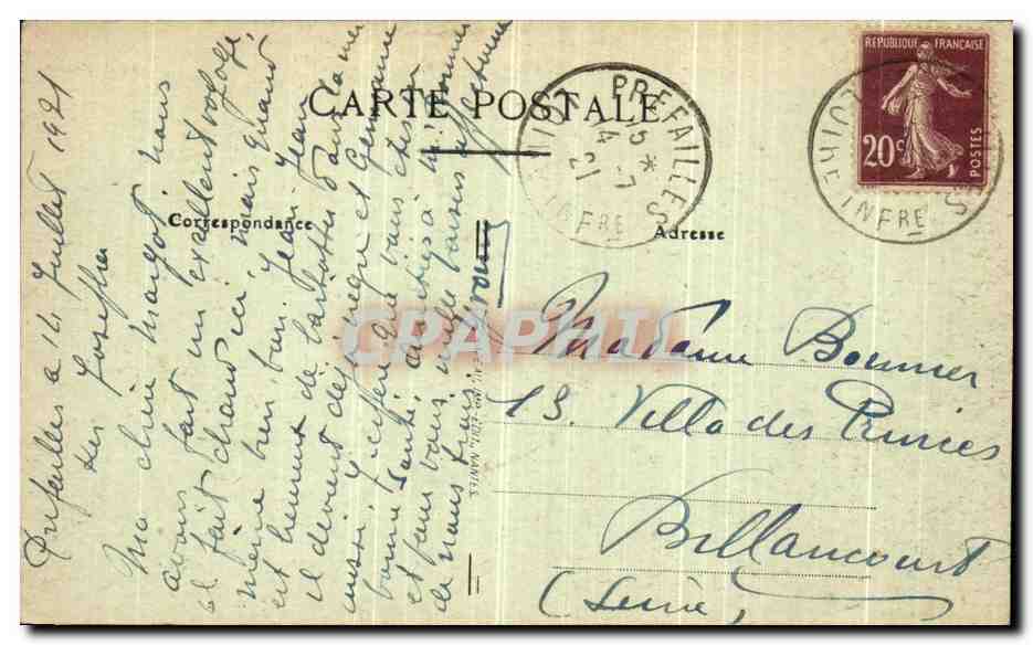 CPA Prefailles Monsleur et Madame Prefailles Pris de la Falaise — Rückseite