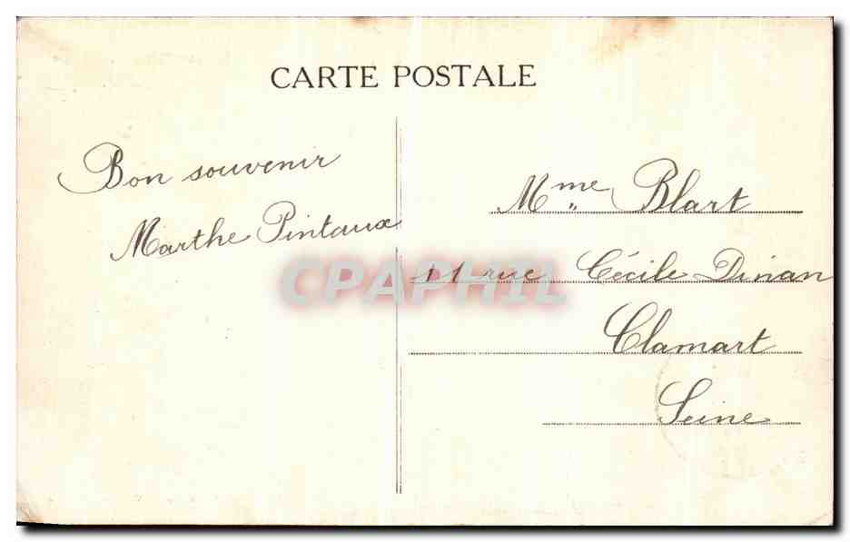 CPA Prefailles La Cote Pres la Plage — Rückseite