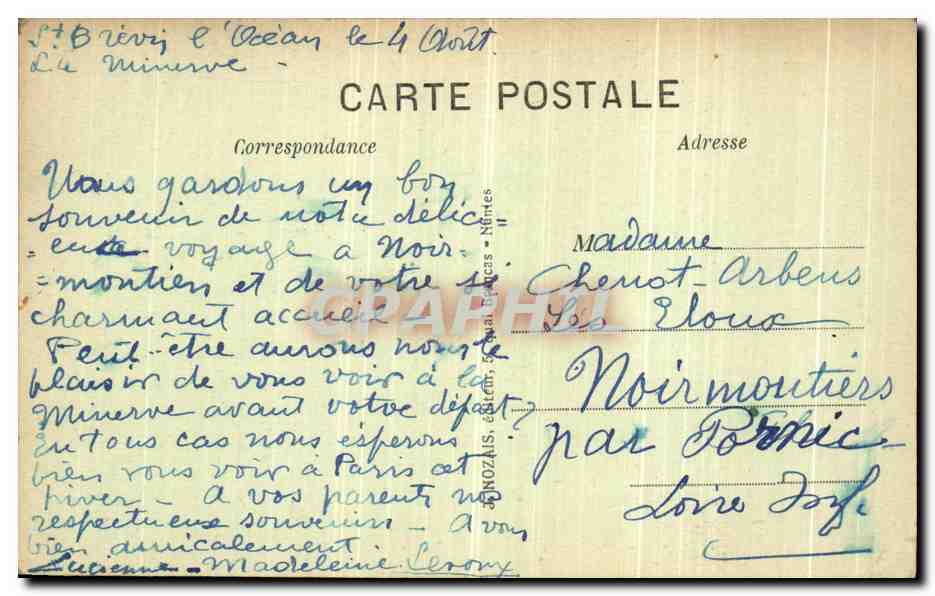 CPA Saint Brevin Joli Coin de Bois — Rückseite
