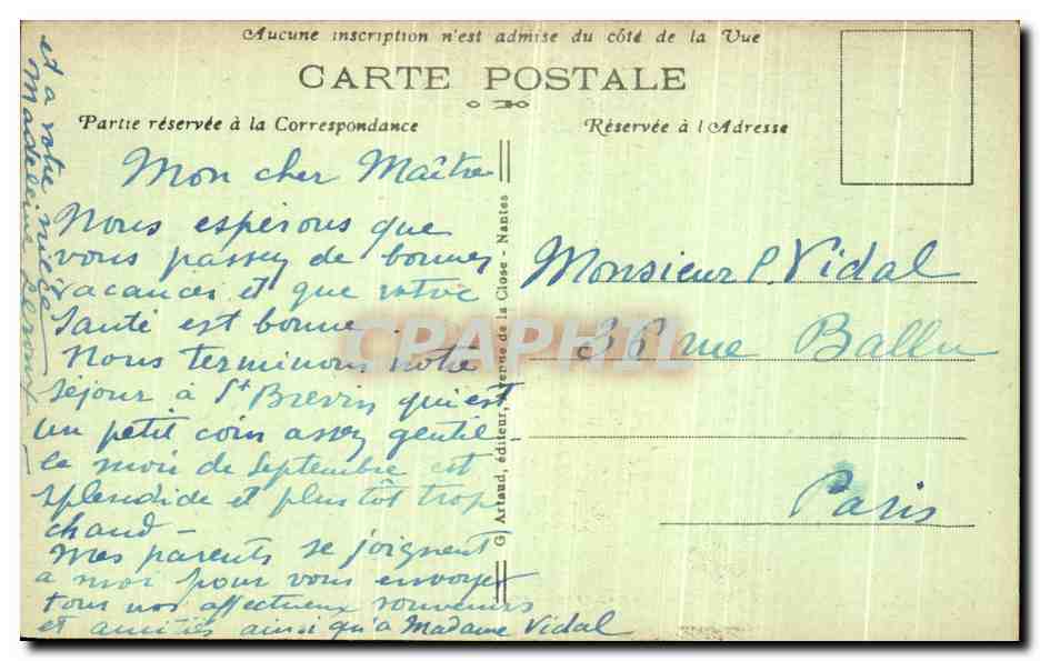 CPA Saint Brevin L Ocean La Tour Carree La Pergola — Rückseite