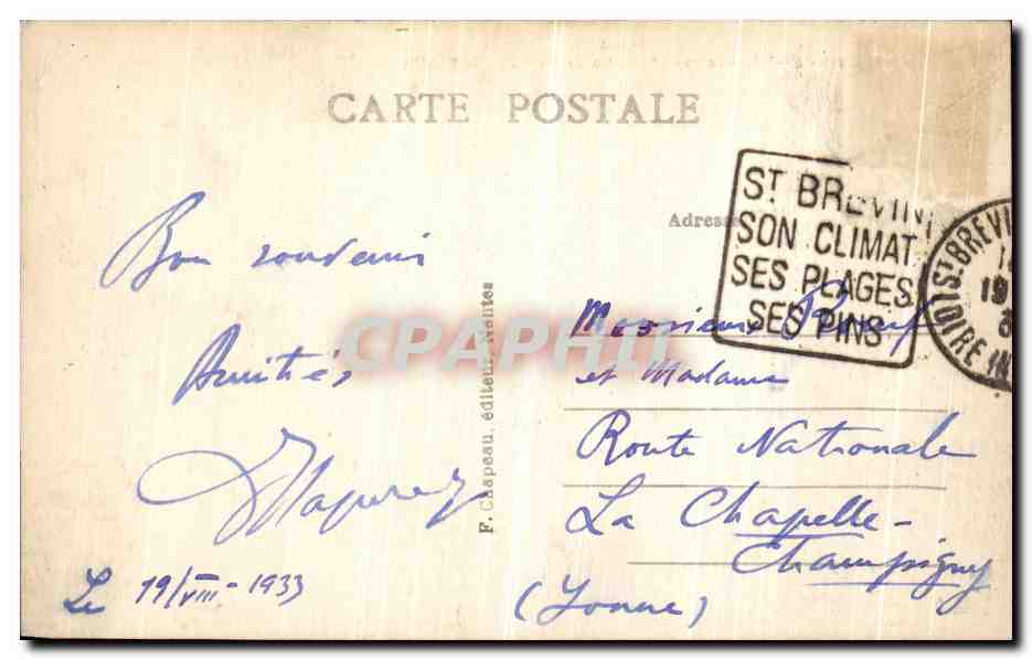 CPA Saint Brevin Les Pins Bords de Plage a Mindin — Rückseite