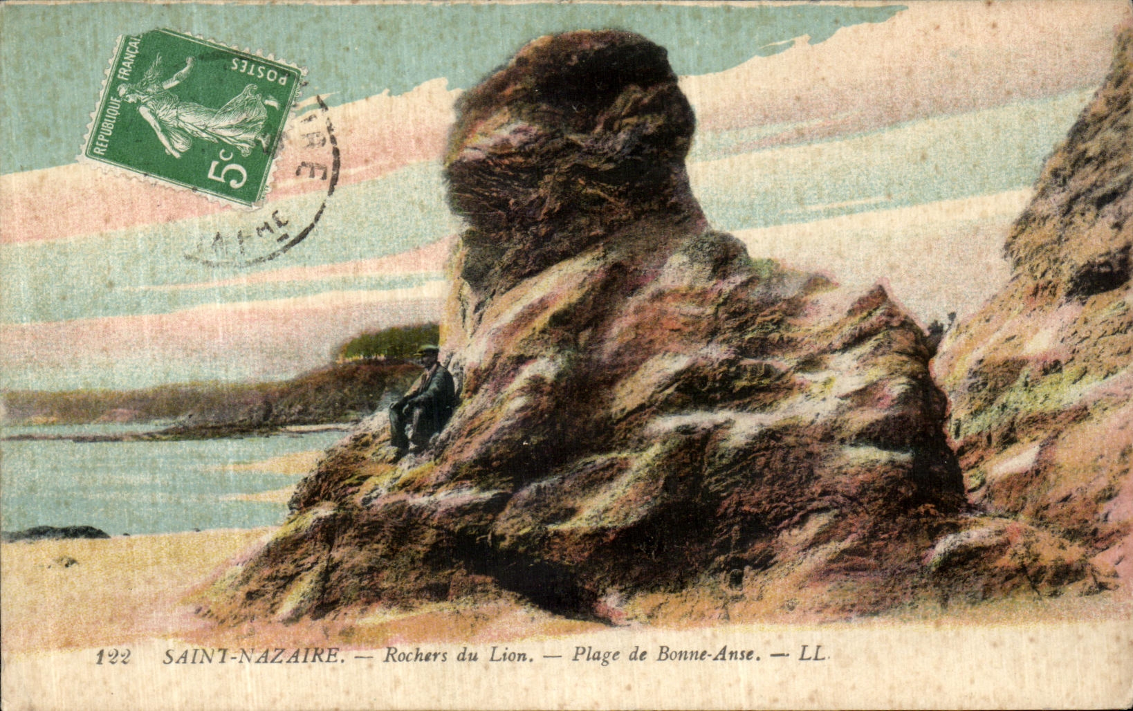 CPA Saint Nazaire Rochers du Lion Plage de Bonne Anse