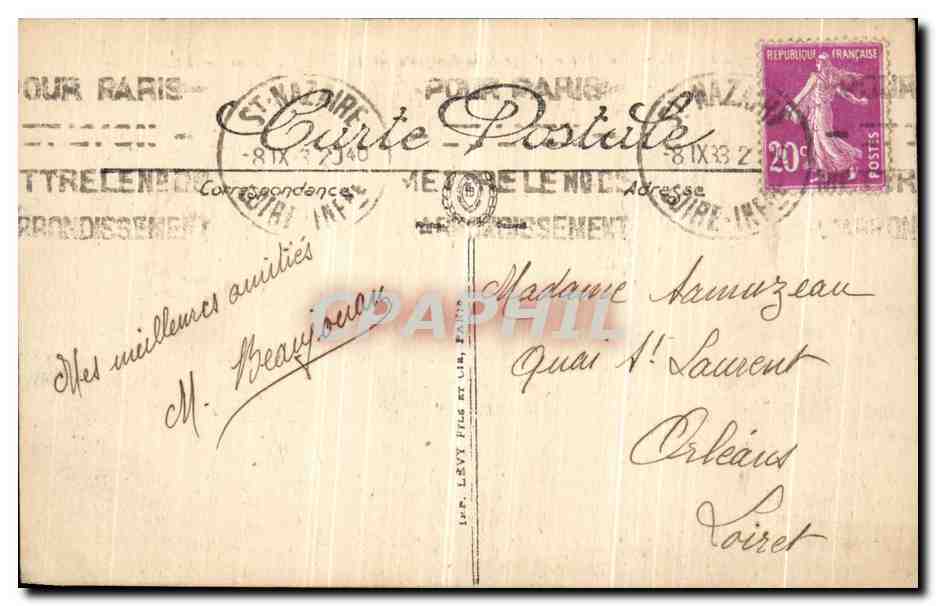 CPA Saint Nazaire La Baie et Plage de la Rougeole Le Rocher du Lion — Rückseite