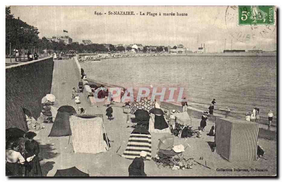 CPA Saint Nazaire La Plage a Maree Haute