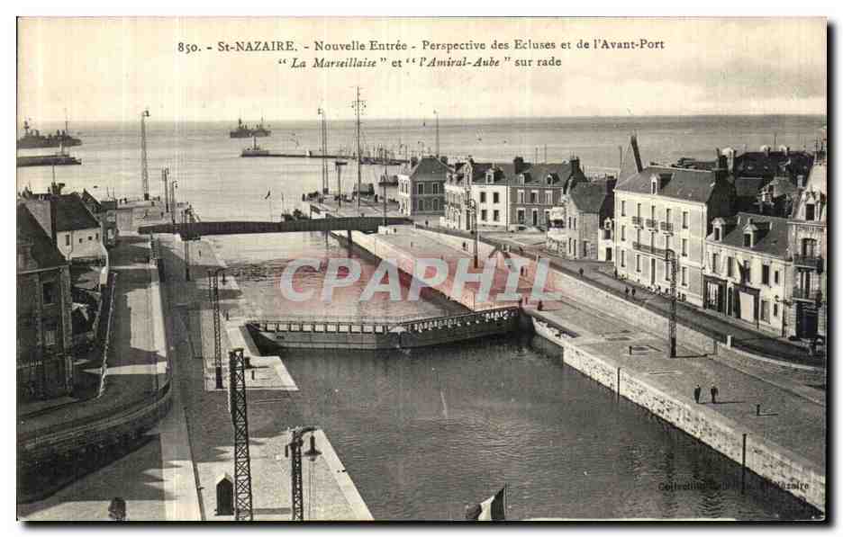 CPA Saint Nazaire Nouvelle Entree Perspective des Ecluses et de l Avant Port