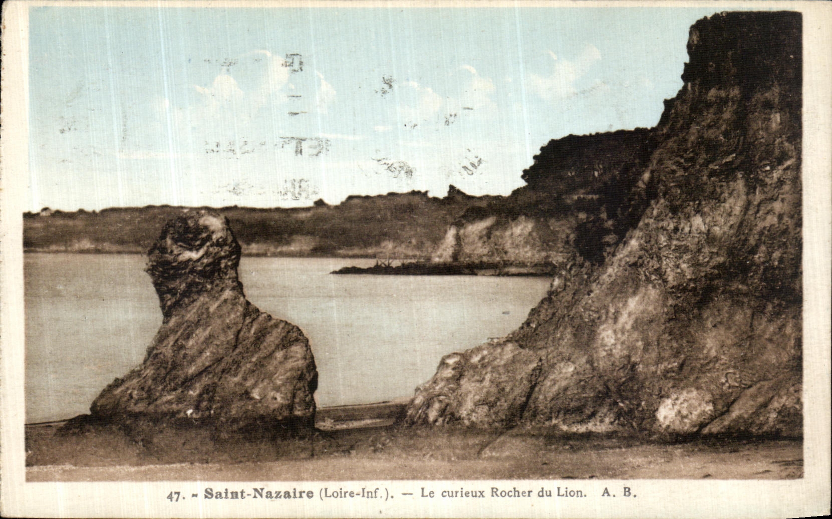 CPA Saint Nazaire Le Curieux Rocher du Lion