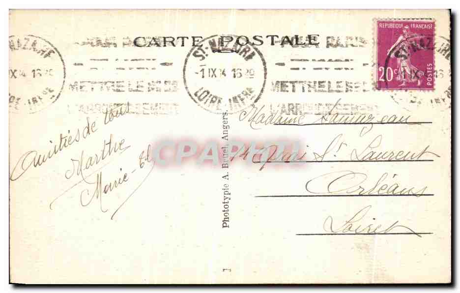 CPA Saint Nazaire Le Curieux Rocher du Lion — Rückseite