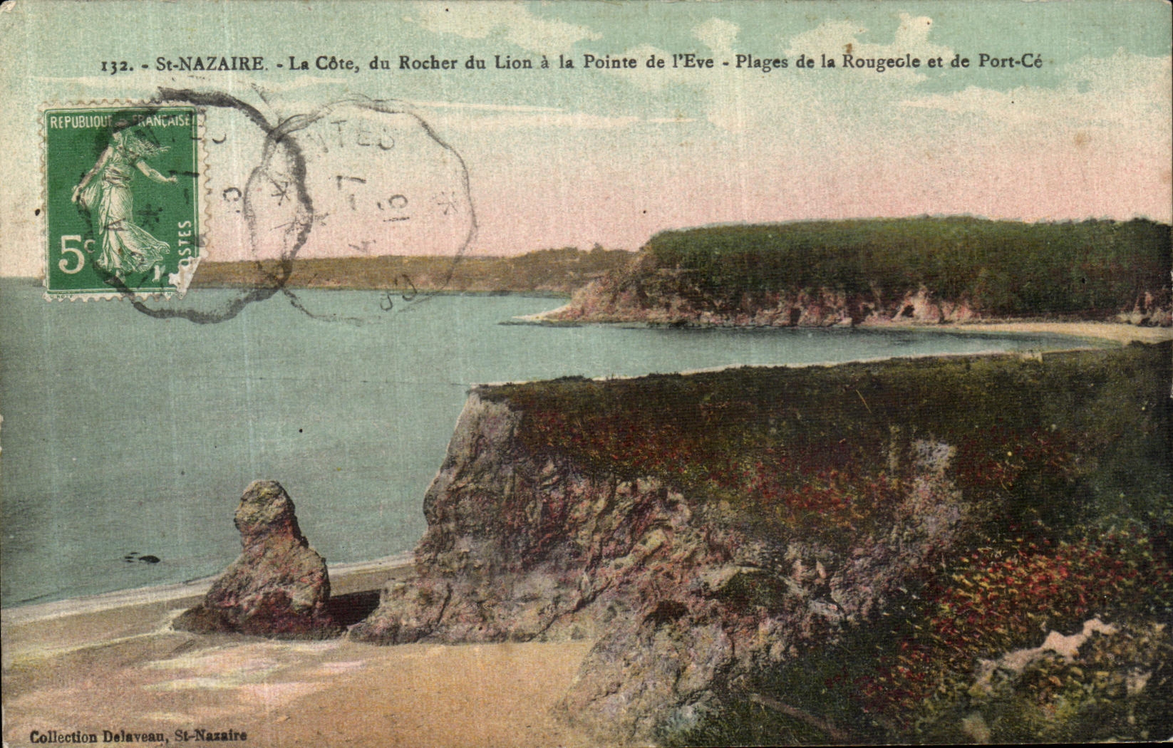 CPA Saint Nazaire La Cote du Rocher du Lion a la Pointe de l Eve Plages de la Rougeole et de Port Ce