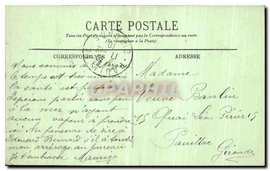 CPA Saint Nazaire La Poudriere de Belle Fontaine — Rückseite