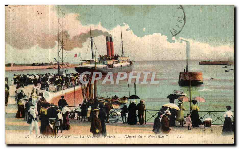 Saint-Nazaire — La Nouvelle. Entrée. Départ du "Versailles" — L.L.