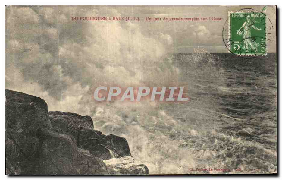 CPA Du Pouliguen Un Jour de Grande Tempete sur l Ocean