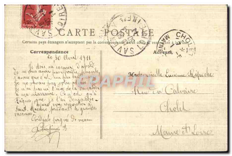 CPA Savenay Chateau de Blanche Couronne — Back