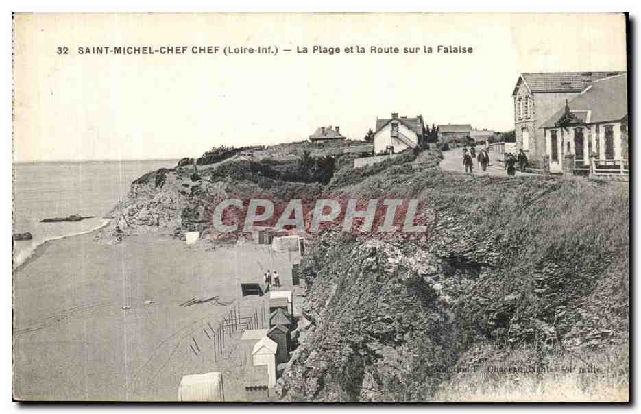 CPA Saint Michel Chef Chef La Plage et la Route sur la Falaise