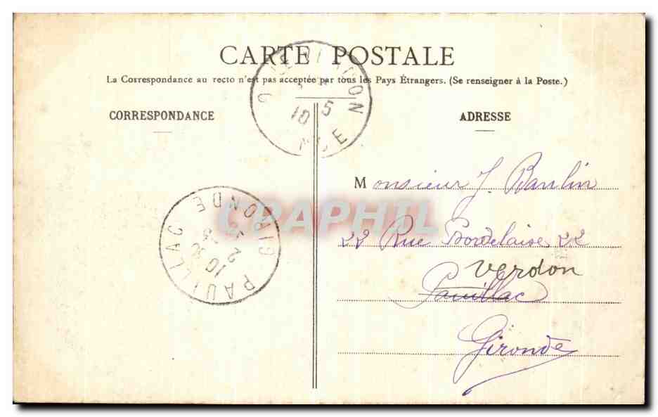 CPA De Saint Nazaire au Croisic par mer Le Rocher de Pierre Percee a Maree Basse — Rückseite